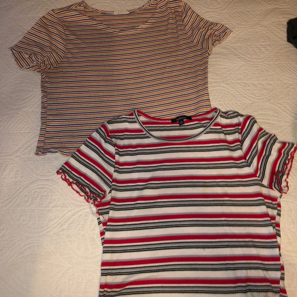 CUTE CROPPED STRIPED SHIRTS SZ. L